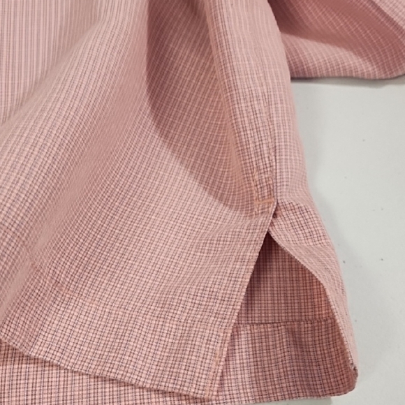 Roundtree & Yorke Pink Cmall Plaid Casual Button Down Shirt Short Sleeve - Picture 6 of 9